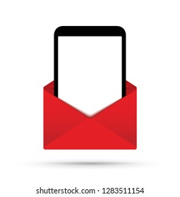 Mobile cell phone in an envelope