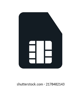 Tarjeta SIM de teléfono móvil. Un microchip para las telecomunicaciones. Vector.