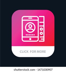 mobile, Cell, Service, Phone Mobile App Button. Android and IOS Line Version. Vector Icon Template background