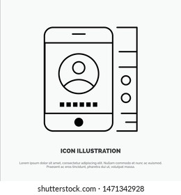 mobile, Cell, Service, Phone Vector Line Icon. Vector Icon Template background
