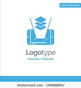 Mobile, Cell, Technology Blue Solid Logo Template. Place for Tagline
