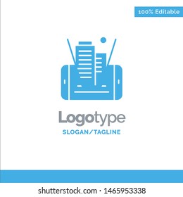 Mobile, Cell, Technology, Building Blue Solid Logo Template. Place for Tagline. Vector Icon Template background
