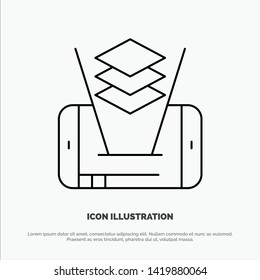 Mobile, Cell, Technology Line Icon Vector