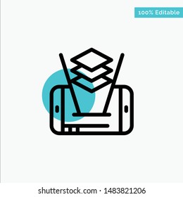 Mobile, Cell, Technology turquoise highlight circle point Vector icon