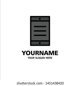 Mobile, Cell, Text Business Logo Template. Flat Color