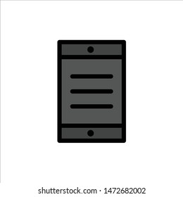 Mobile, Cell, Text  Flat Color Icon. Vector icon banner Template