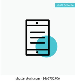 Mobile, Cell, Text turquoise highlight circle point Vector icon. Vector Icon Template background