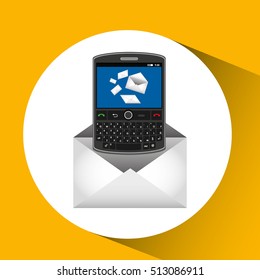 mobile cellphone email chat icon vector illustration eps 10