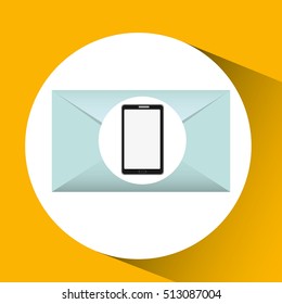 mobile cellphone email envelope icon vector illustration eps 10