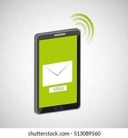 mobile cellphone email message send icon vector illustration eps 10