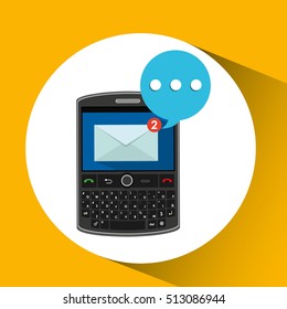 mobile cellphone receive message icon vector illustration eps 10