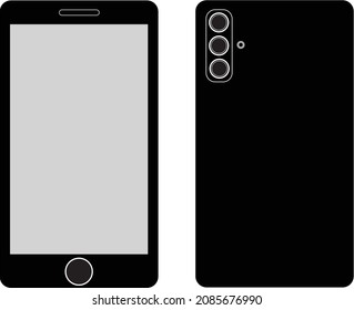 Mobile cellphone template with cameras variants and front side