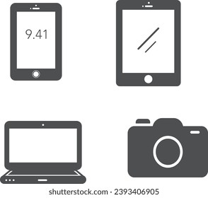 icône vectorielle d'un ordinateur portable cemera mobile