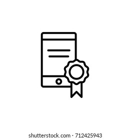 mobile certificate icon line black