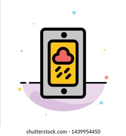 Mobile, Chalk, Weather, Rainy Abstract Flat Color Icon Template