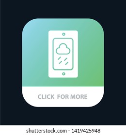 Mobile, Chalk, Weather, Rainy Mobile App Button. Android and IOS Glyph Version