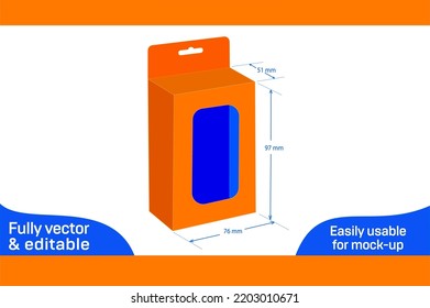 Caja de bloqueo de ajuste inferior del cargador móvil, ventana colgante 76 x 51 x 97 mm plantilla de línea de caja
