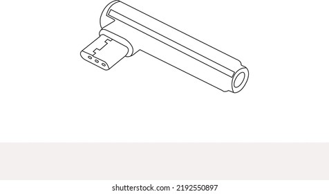 imagen de línea vectorial del convertidor de cargador móvil. lustración del convertidor Vector Art. USB. Convertidor de cargador inalámbrico.
