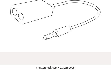 mobile charger converter vector line art. Headphone converter Vector Art. USB converter lustration. Wireless charger converter.