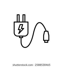 Mobile charger icon logo sign set vector outline