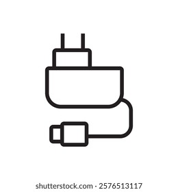 Mobile charger icon Outline vector for web ui