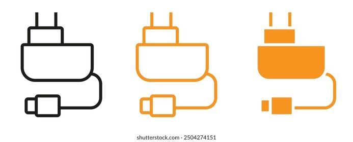 Diseño web del icono del cargador móvil en Vector