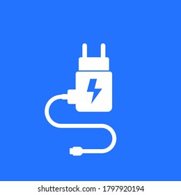 Cargador móvil para icono vectorial de teléfono inteligente