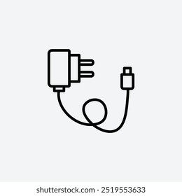 Mobile chargerline vector icon. EPS 10
