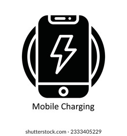 Mobile Charging Vector  solid Icon Design illustration. Nature and ecology Symbol on White background EPS 10 File