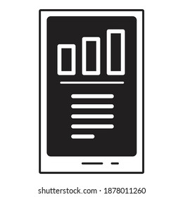 Mobile Chart-Bewertung Business-Flat-Symbol einzeln auf weißem Hintergrund