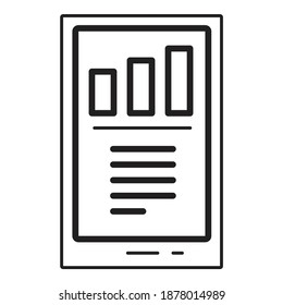 Mobile Chart Rating Business Flat Icon Isolated On White Background
