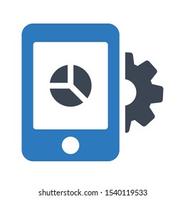 mobile chart vector glyph color  icon