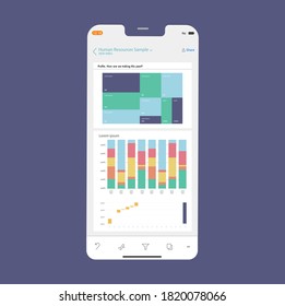 Mobile charts. Theme template. Data visualization application.EPS10.Power bi