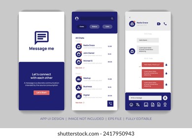 mobile Chat app ui vector 