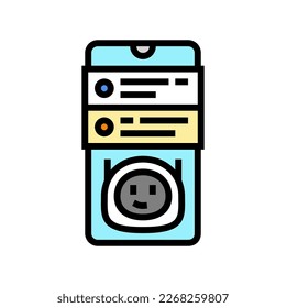 vector de icono de color de bot de chat móvil. señal de bot de chat móvil. ilustración de símbolo aislado