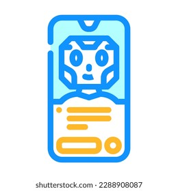vector de icono de color de bot de chat móvil. señal de bot de chat móvil. ilustración de símbolo aislado