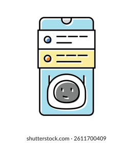 mobile chat bot color icon vector. mobile chat bot sign. isolated symbol illustration