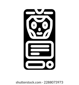 mobile chat bot glyph icon vector. mobile chat bot sign. isolated symbol illustration