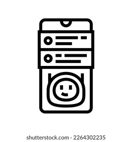 mobile chat bot line icon vector. mobile chat bot sign. isolated contour symbol black illustration