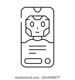 mobile chat bot line icon vector. mobile chat bot sign. isolated contour symbol black illustration