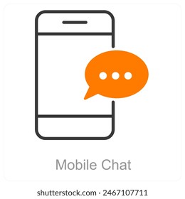 Mobile Chat and chatting icon concept