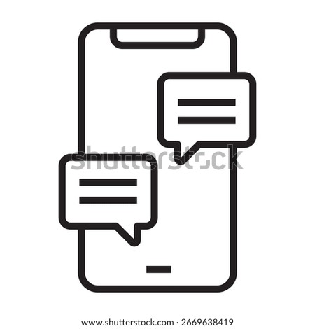 Mobile chat conversation line icon