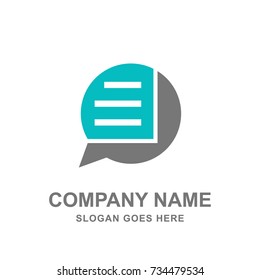 Mobile Chat Conversation Message Application Logo Vector 