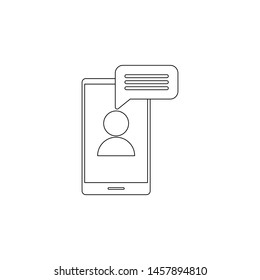 mobile chat icon. Element of business, digital marketing for mobile concept and web apps icon. Outline, thin line icon for website design and development, app development