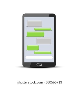 Mobile chat, icon. Graphic template. Vector illustration