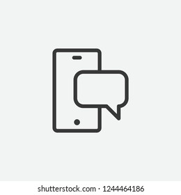 Mobile chat icon isolated on background. Smartphone symbol modern, simple, vector, icon for website design, mobile app, ui. Vector Illustration
