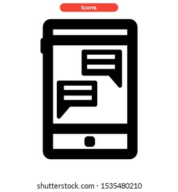 mobile chat icon isolated sign symbol vector illustration - high quality black style vector icons
