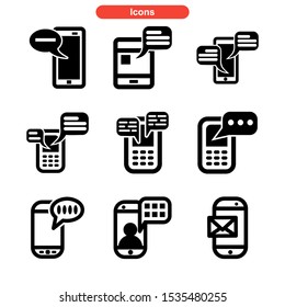 mobile chat icon isolated sign symbol vector illustration - Collection of high quality black style vector icons
