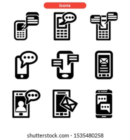 mobile chat icon isolated sign symbol vector illustration - Collection of high quality black style vector icons
