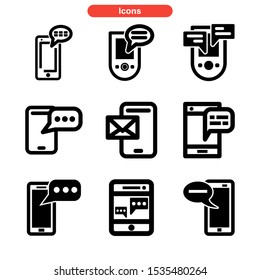 mobile chat icon isolated sign symbol vector illustration - Collection of high quality black style vector icons
